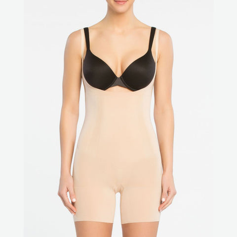Spanx OnCore Open-Bust Mid-Thigh Bodysuit 10130R Open Bust Body