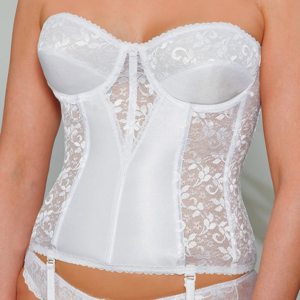 Edikted NWT $58 Fairy White Strapless Corset Bodysuit Plunging Neckline  Size XS