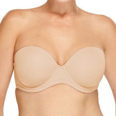 Bra - Lightly Padded Seamless Strapless Multi-Way Backless Push Up Bra with  Detachable Straps Cream